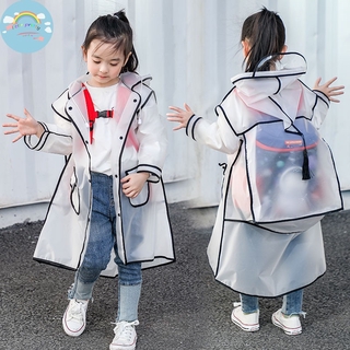 Backpack EVA Kids Children Transparent Raincoat Waterproof Rain Coat