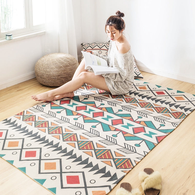 Large Cotton Rug Washable Modern Handmade Flat Woven ...