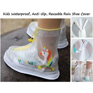 Kids Waterproof Anti-slip Reusable Rain Shoe Cover Shoe Protector