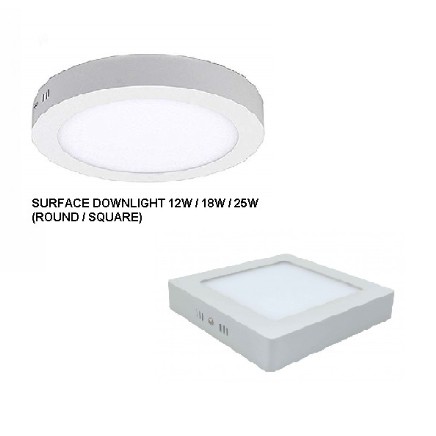 12w 18w 24w Led Surface Downlight Round Square Round Lights Four Segi Shopee Singapore