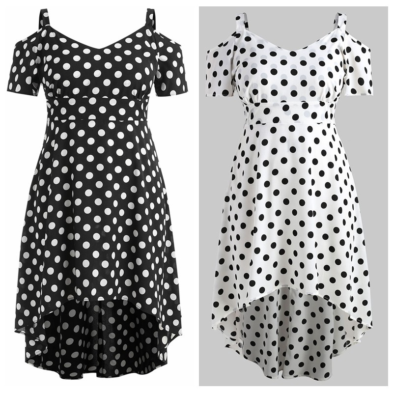 black and white polka dot maxi dress plus size