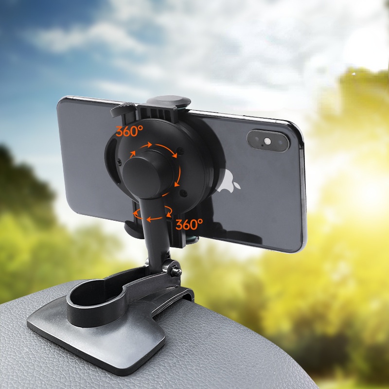 Navigation Bracket Center Console Car Mobile Phone Holder Dashboard Buckle Mechanical Self-Locking hud