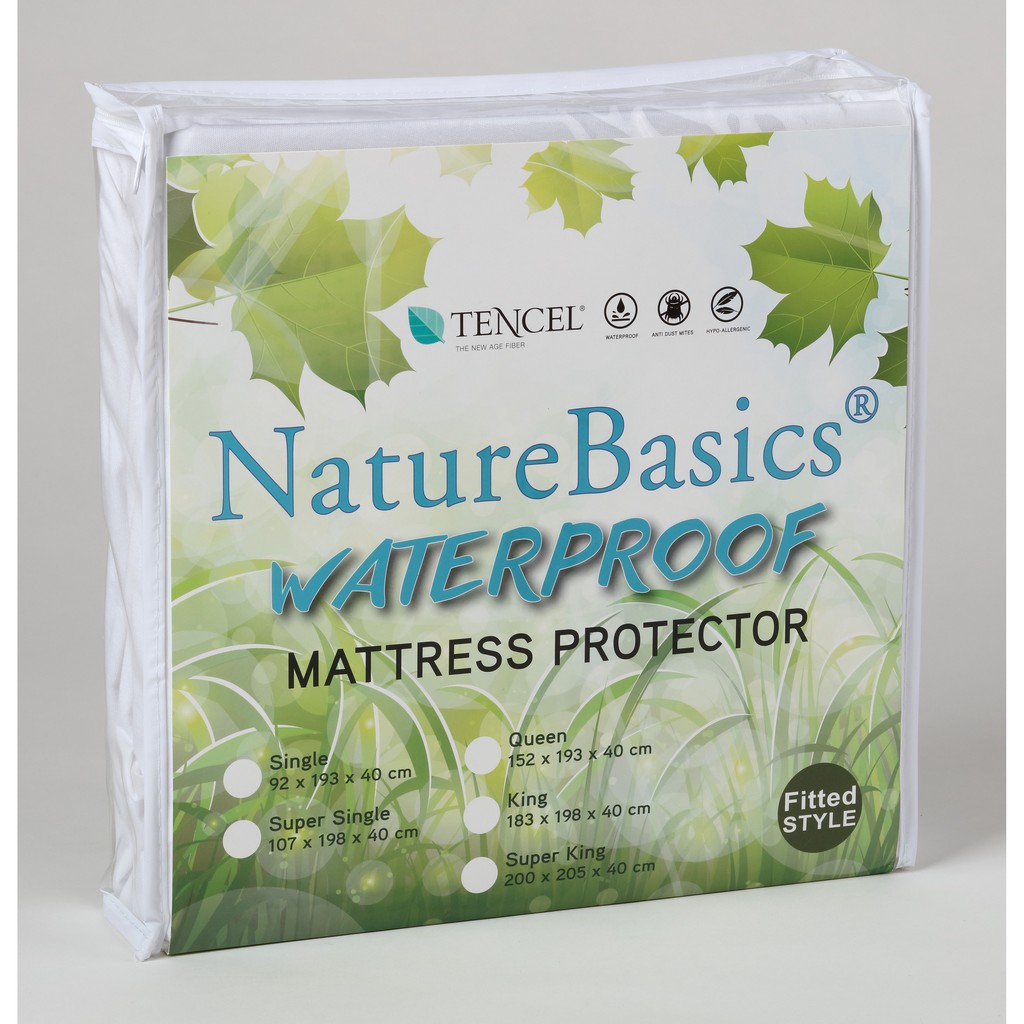 Nature Basics Tencel Fitted Waterproof Mattress Protector Fabric Tencel Dimension S,S/S,Q