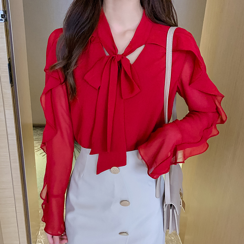 ruffle blouse long sleeve