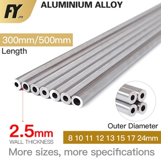 FUYI aluminum tube 2.5mm wall thickness 300mm 500mm length High Quality Straight7 8 10 11 12 13 14 15 16 17 24mm outer diameter aluminum tubing pipe Fine tubule Factory