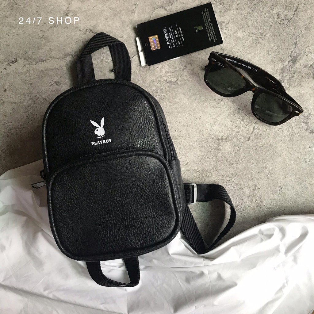 Japan Playboy Mini Backpack Mini Small Backpack Black Leather Rabbit Faux Leather 24 7 Shop Shopee Singapore