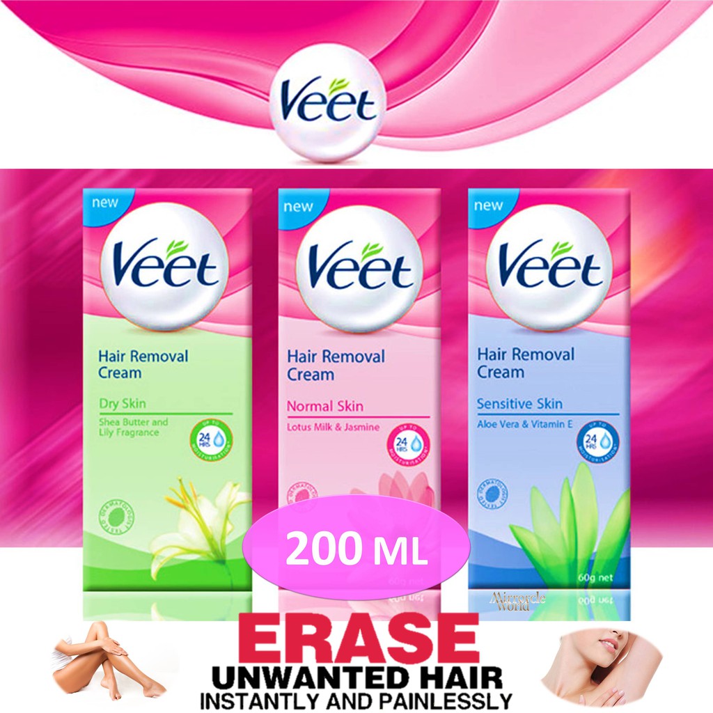 Veet Hair Removal Cream 200ml Sensitive Normal Skin Wax Strips