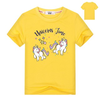 Girl Kawaii Tee Rainbow Unicorn T Shirt For Girls Summer Animal Tops Children Short Sleeve Tee Shopee Singapore - kawaii cute t shirt roblox