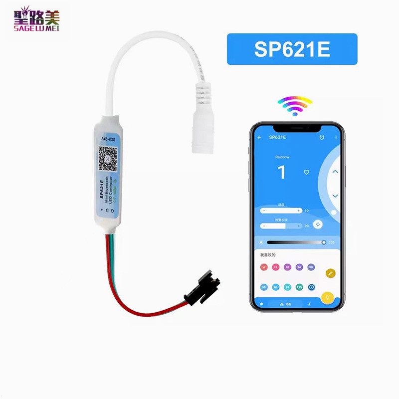Contrôleur LED RVB WS2812 SP002E - Pour Bande Lumineuse - Application Musicale 5V-24V - Neuf