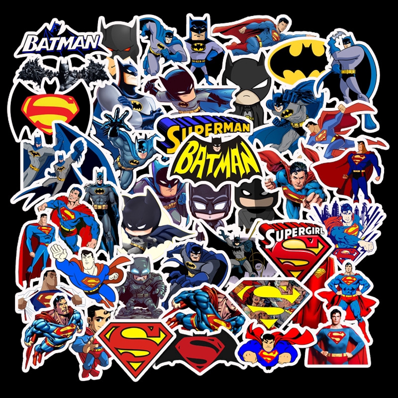 Marvel Superman Batman Flash Spiderman Luggage Skateboard Phone Decal Sticker 