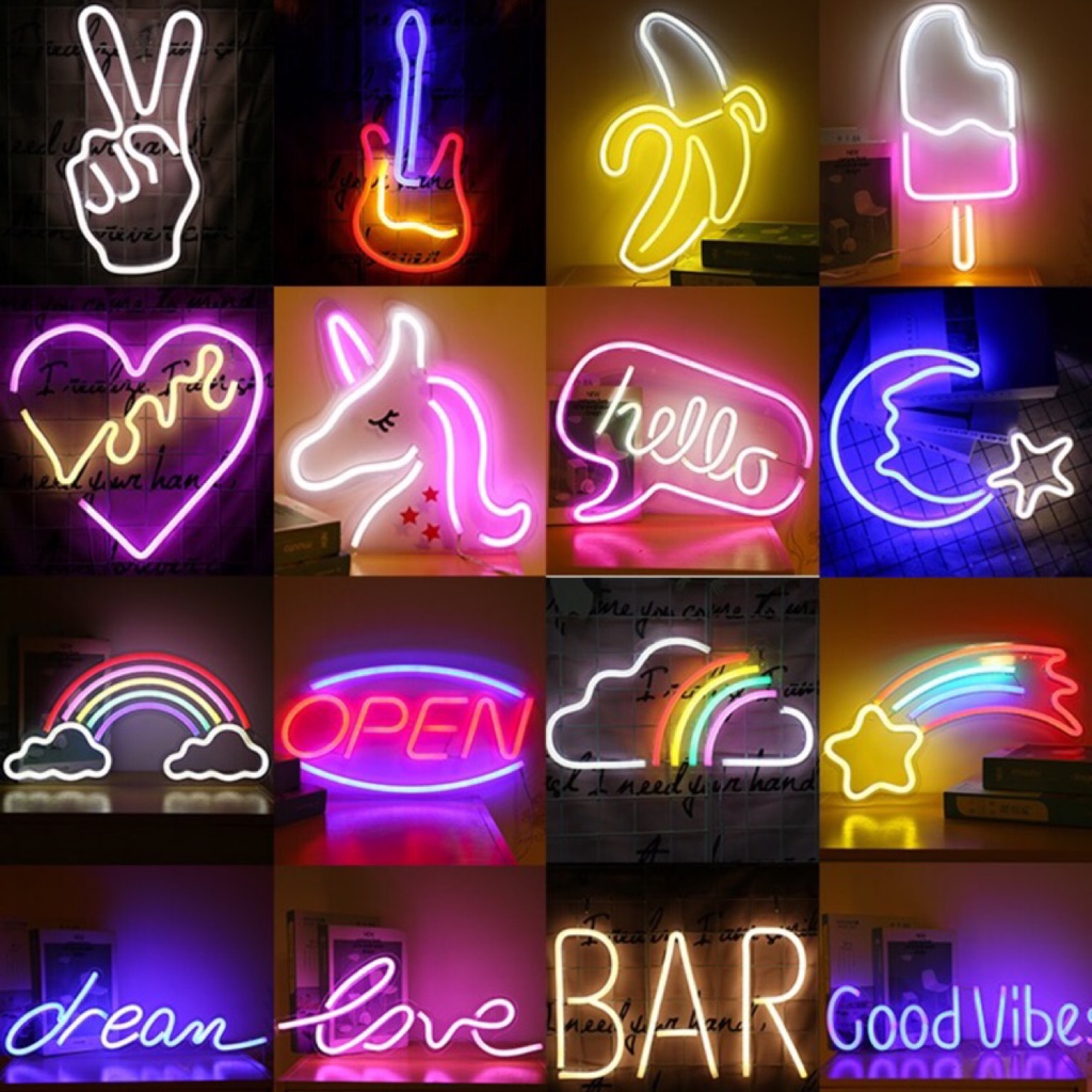 (SUPPORT LOCAL) Neon Signage Words Bar Style Sign/ LED Light USB ...