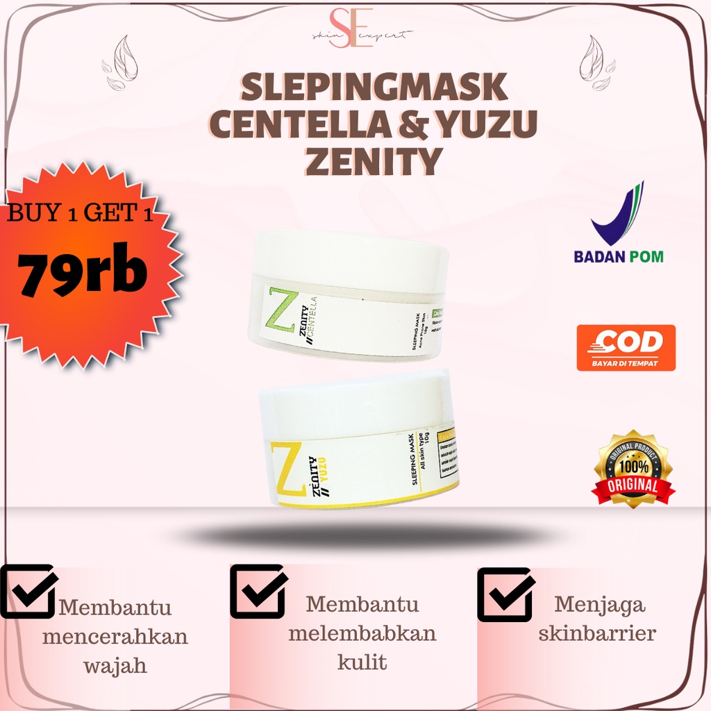 Face Mask GLOWING Acne DUO SLEEPINGMASK YUZU + CENTELLA ZENITY