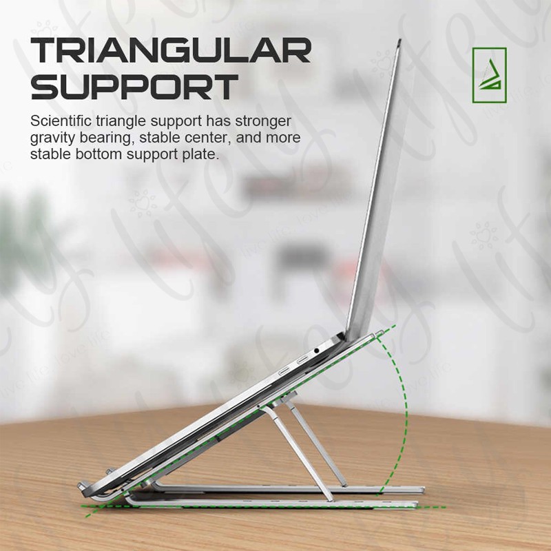 Lifely Laptop Stand SHIP FROM Woodlands - Real Aluminium Laptop Stand, Adjustable Height Fits ALL Laptops