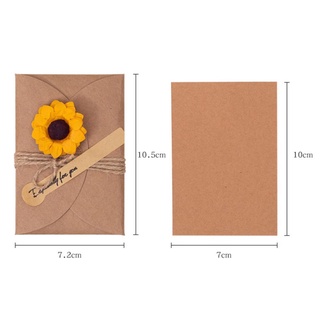 CFSTORE Vintage Kraft Paper Greeting Card DIY Handmade Flower Wish Card Thank You Card Blessing Card Party Invitation Card A6P4 #8