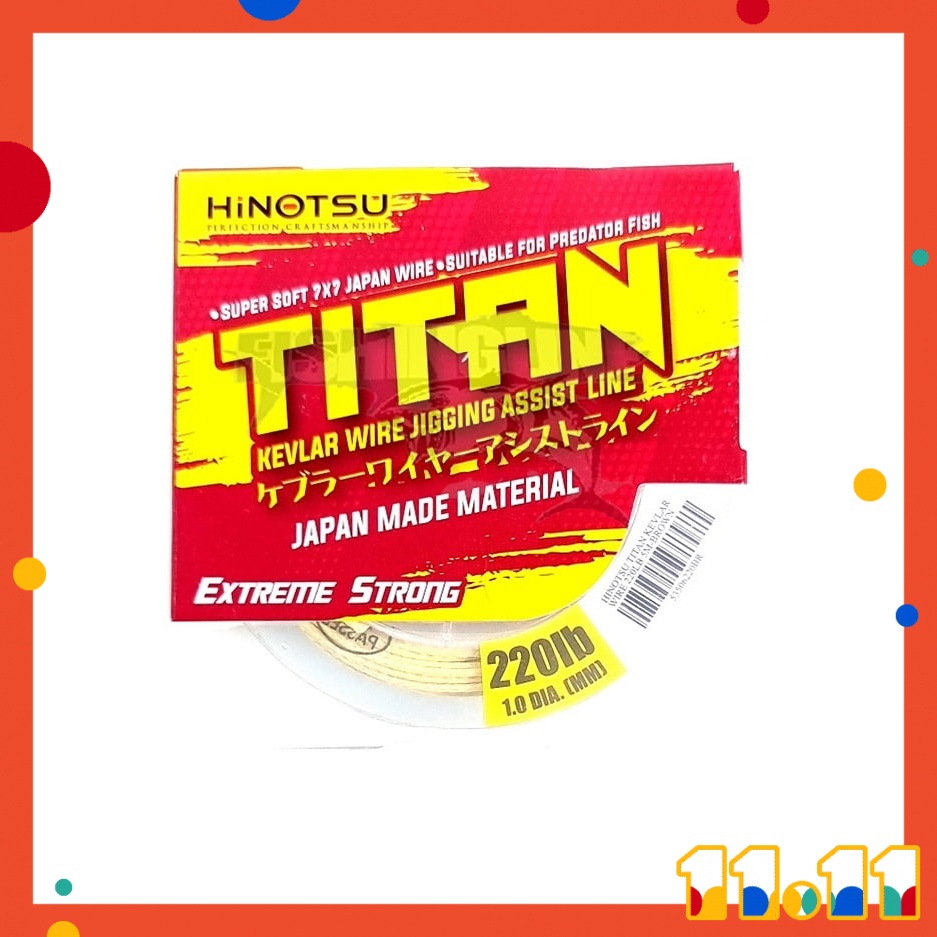 Shop Malaysia Hinotsu Titan Kevlar 7x7 Wire Assist Line Brown Sky Blue 110lb 250lb Shopee Singapore