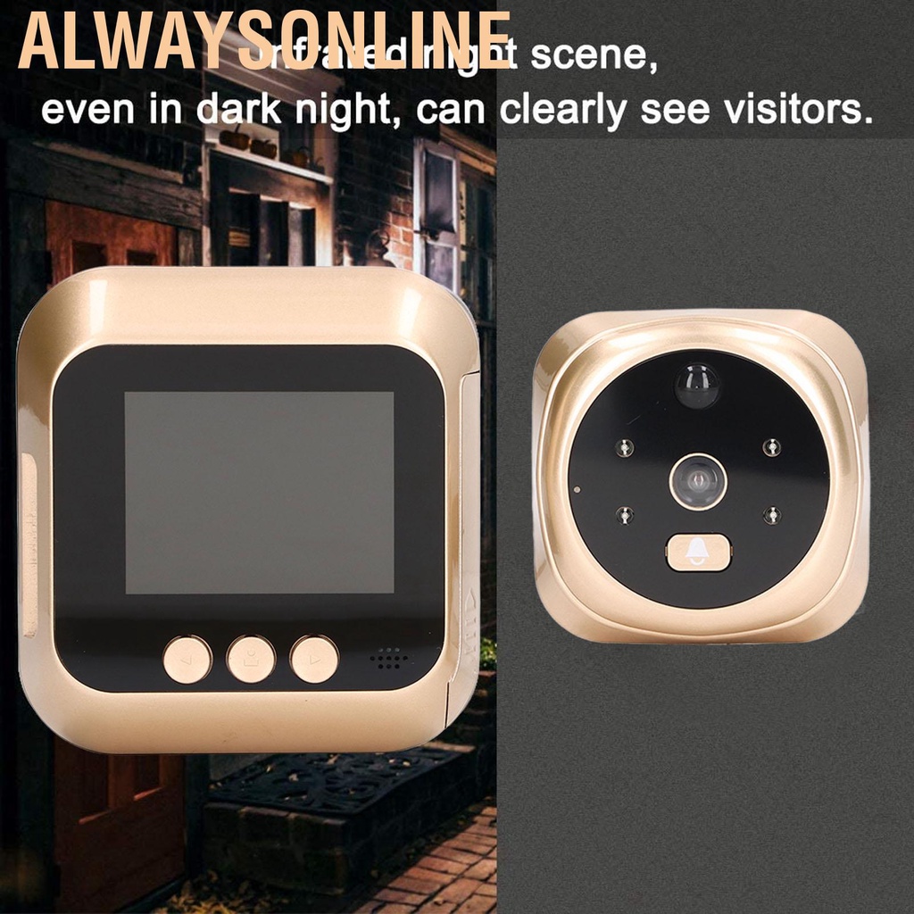 Alwaysonline 2.8in Doorbell Digital Door Viewer Peephole Camera IR Night Vision 135 Degrees Wide Angle Video Intercom