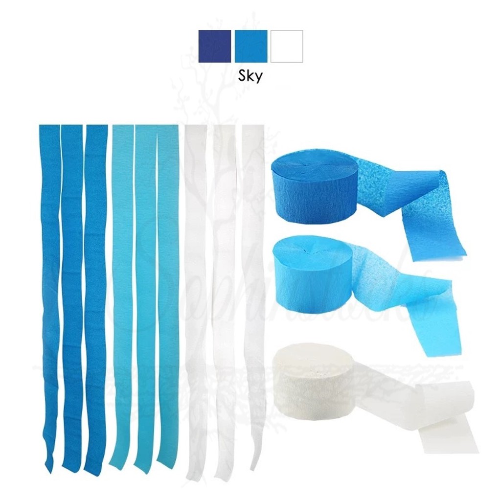 Sg Value Set 23m Crepe Paper Backdrop Blue White Sky Shopee Singapore