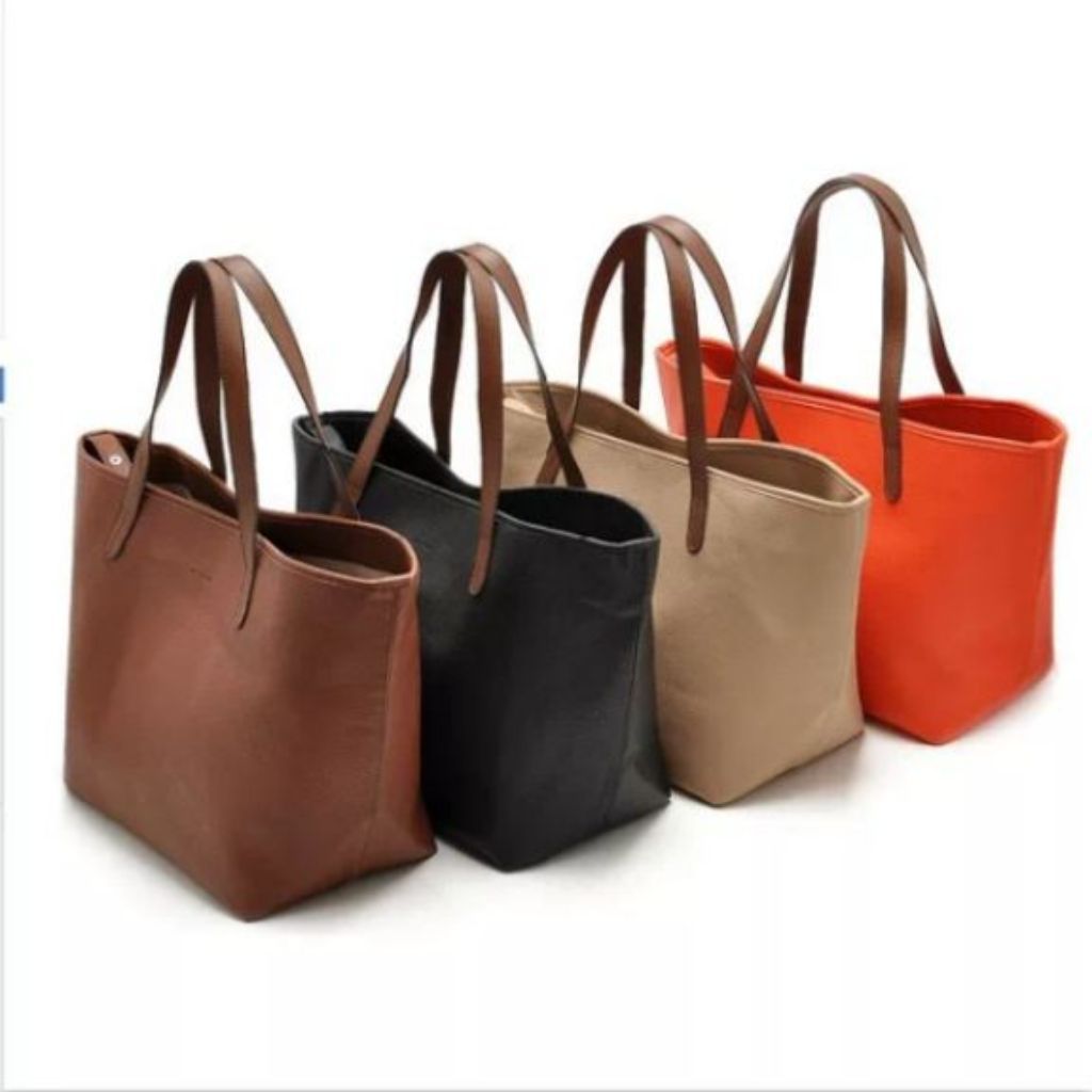 mango leather tote bag