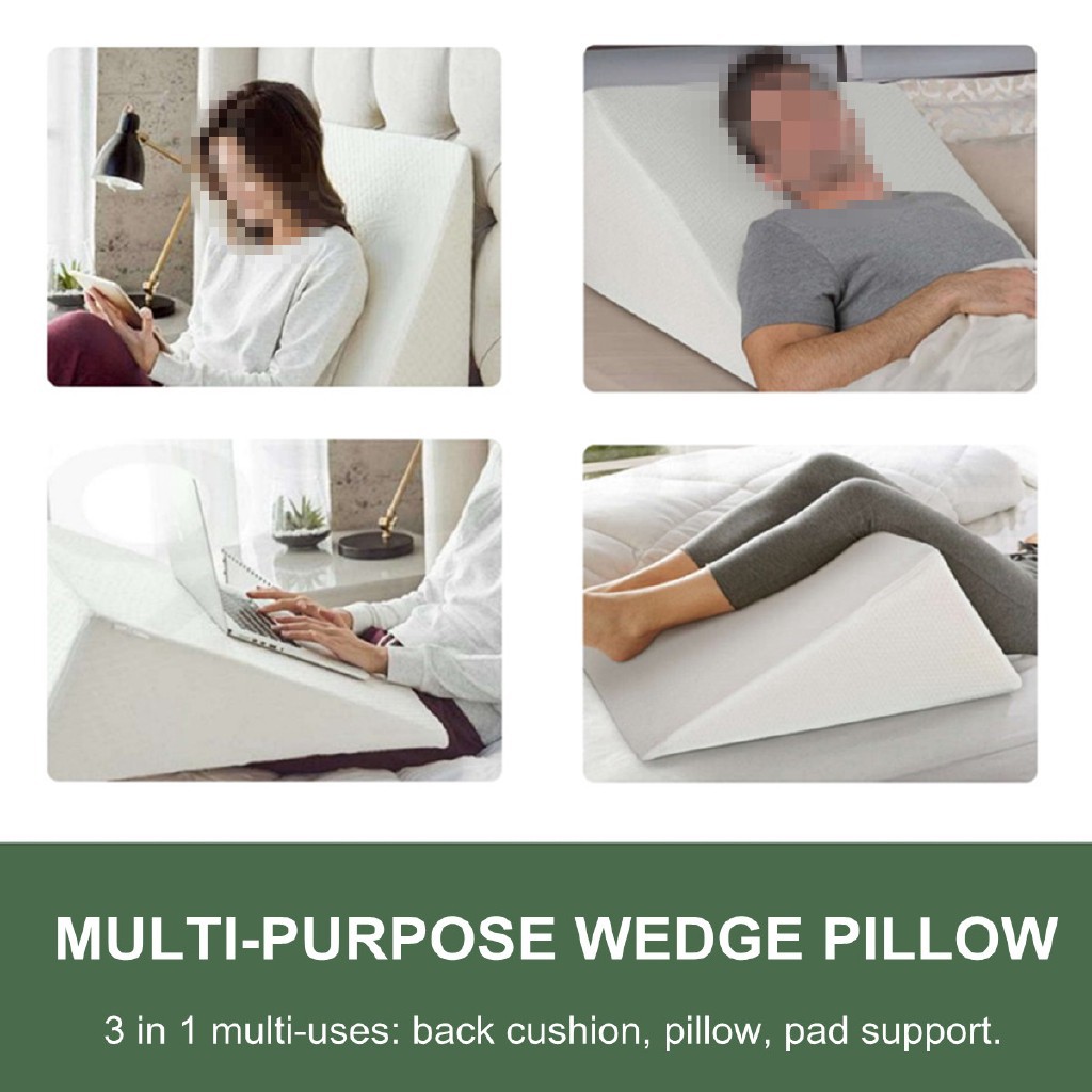 Oe Memory Foam Bed Wedge Pillow Back Leg Elevation Cushion Neck