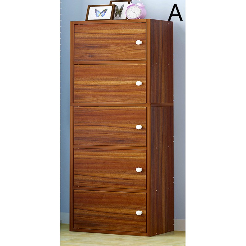 Simple Bookcase Shelf Floor Cabinet Student Small Bookshelf Locker With Door Shopee Singapore
