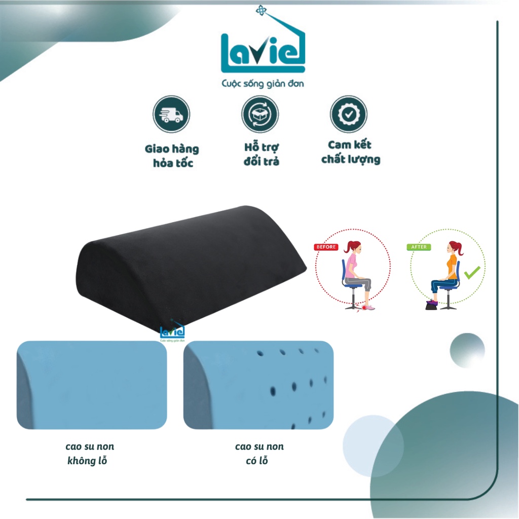 Gối kê chân, gác chân, gối cổ kê lưng cao su non văn phòng - giảm tê mỏi, chuột rút, suy giãn tĩnh mạch hình bán trụ