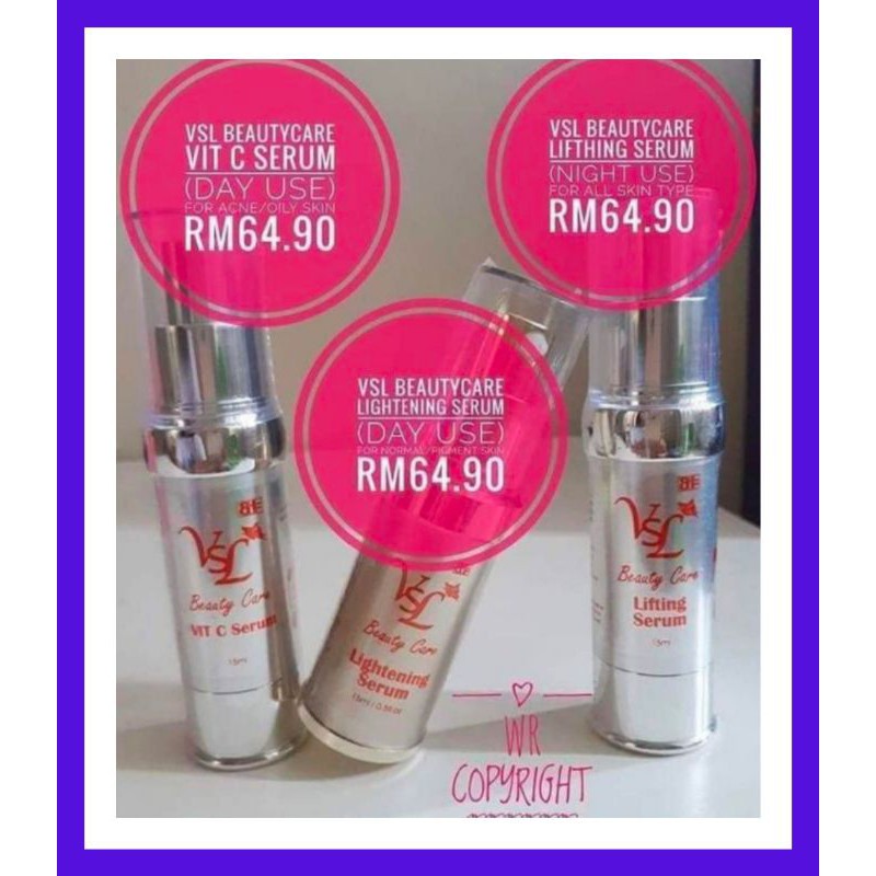 Vsl Ready Stok Serum Lifthing Serum Lightening Serum Vitamin C Shopee Singapore