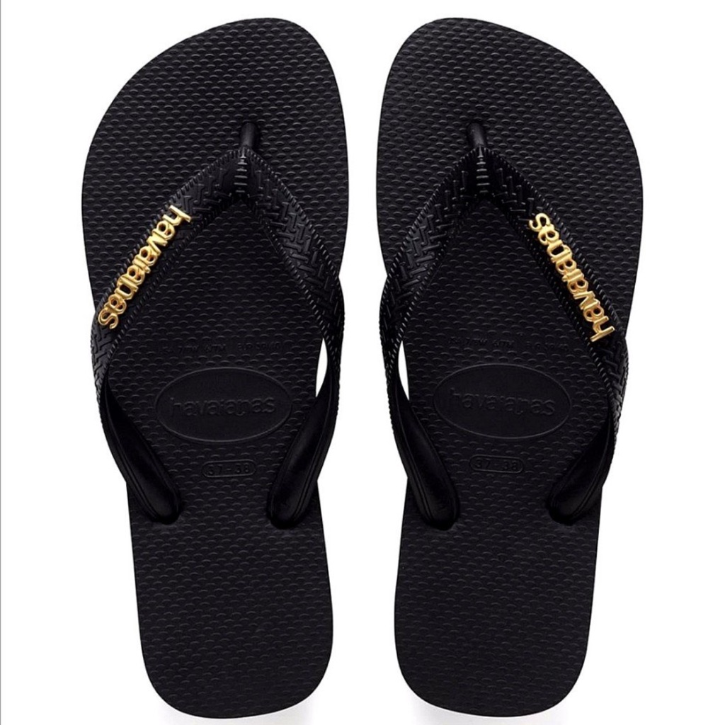 havaianas metallic gold