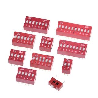 10Pcs Red 2.54MM Pitch 9-Bit 9 Positions Ways Slide Type Dip Switch cg 