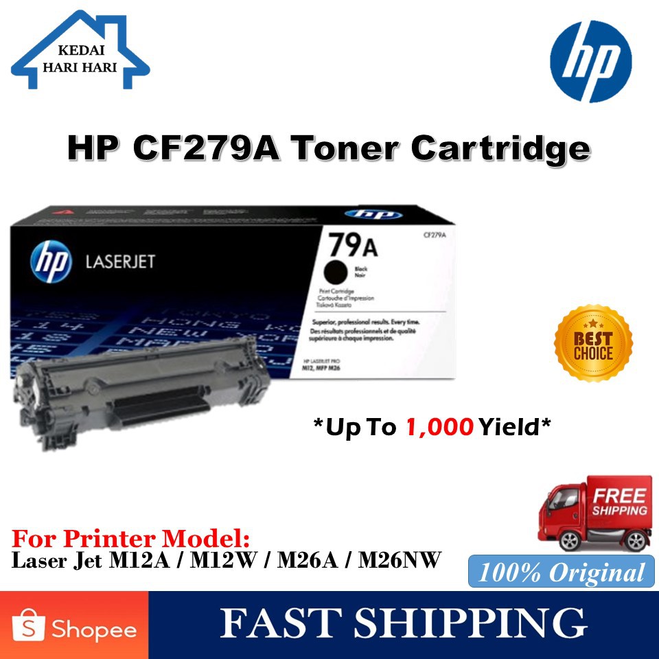 Hp Cf279a 79a Black 100 Original Laserjet Toner Cartridge Cf279a Genuine Toner Black Laserjetpro M12 Mfp M26a Ink Shopee Singapore