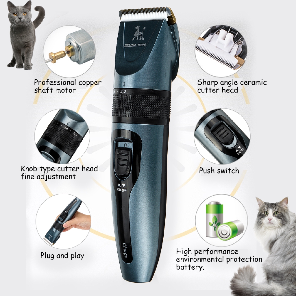 Thesecretgarden Pet Hair Clipper Set Dog Cat Rechargeable Eectric Comb Trimmer Kit Grooming