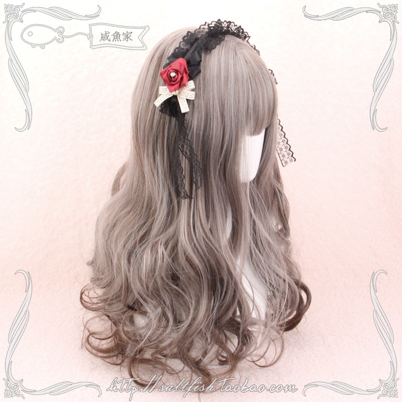 Lol-150 wig daily lolita korea kpop cosplay Long wavy ash brown