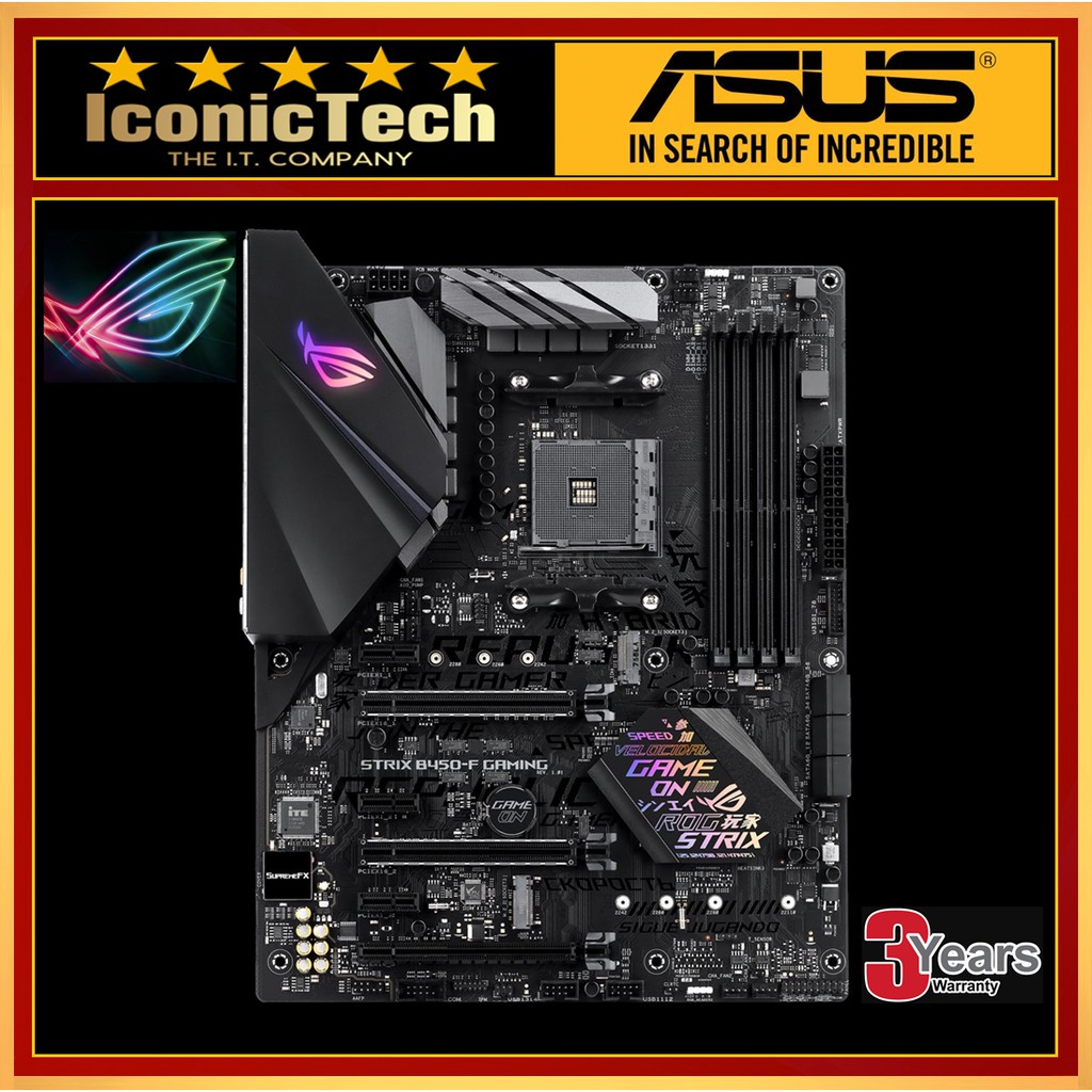 Asus Rog Strix B450 F Gaming Am4 Atx Motherboard For Amd Shopee Singapore