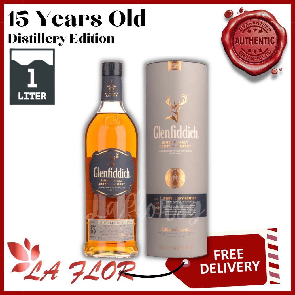 Glenfiddich 15 Years Old Distillery Edition Single Malt Scotch Whisky 1 Liter 51 Alc Come With Box Shopee Singapore