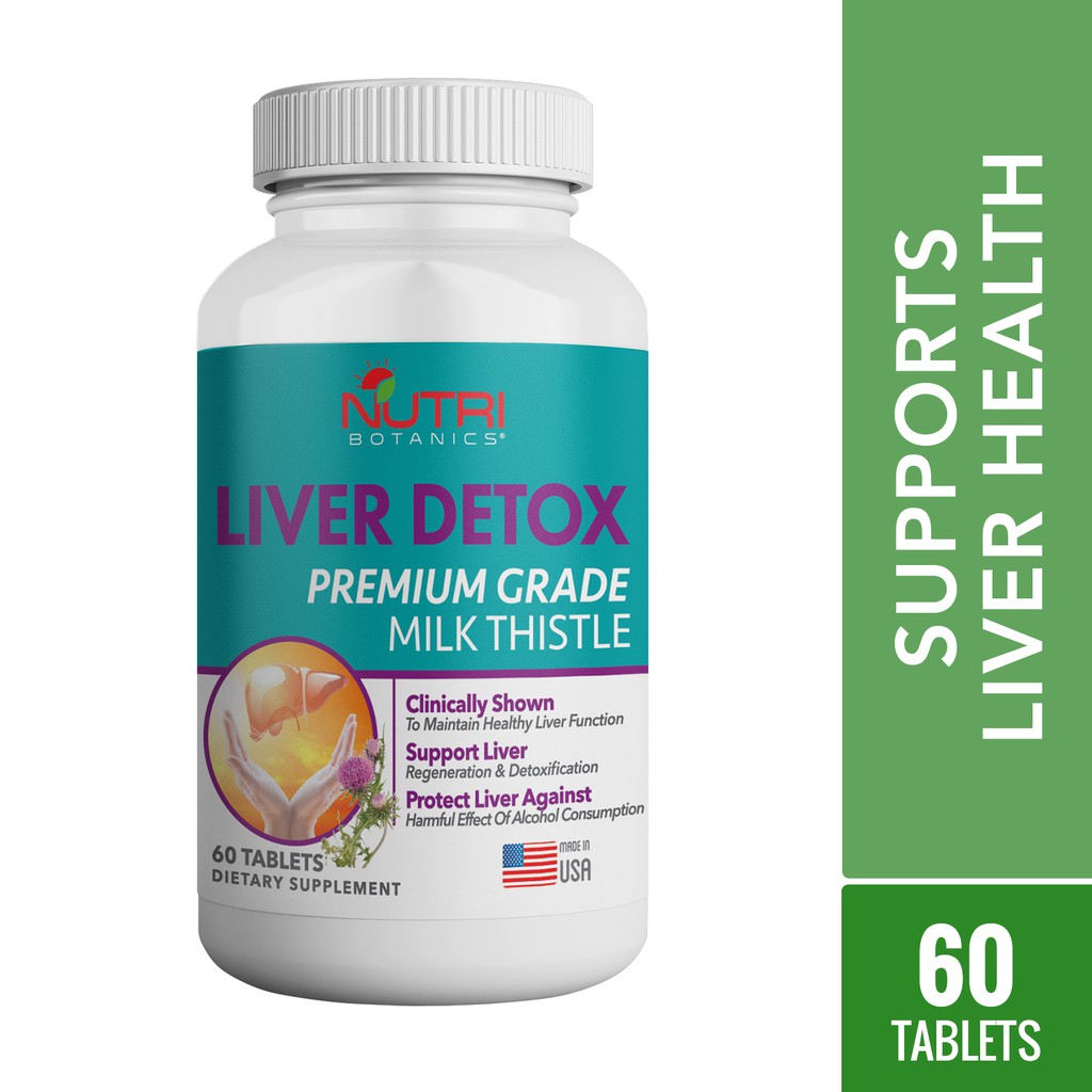 Nutri Botanics Liver Detox Milk Thistle 60 Tablets Promotes Liver