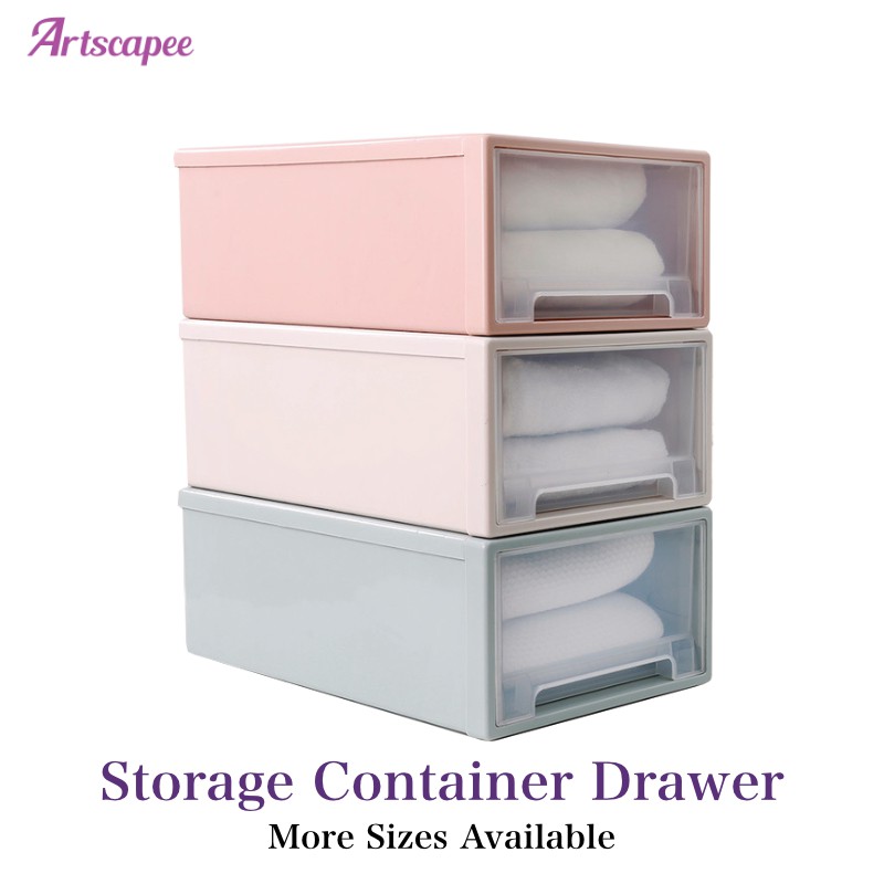 Storage Container Drawer Plastic Style Minimalist Stackable