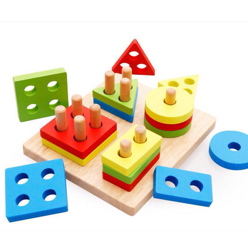 Four Set of Column with colourful shapes Set mainan Four Set of Column with colourful shapes Set mainan
