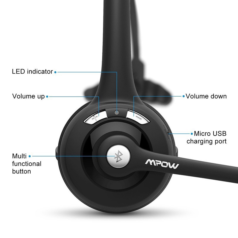 mpow pro trucker bluetooth headset pairing
