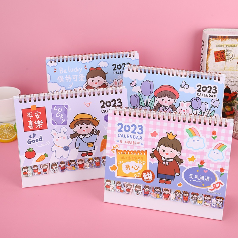2023 Calendar Kawaii Planner Notebook Cute Desktop Cartoon Desktop ...