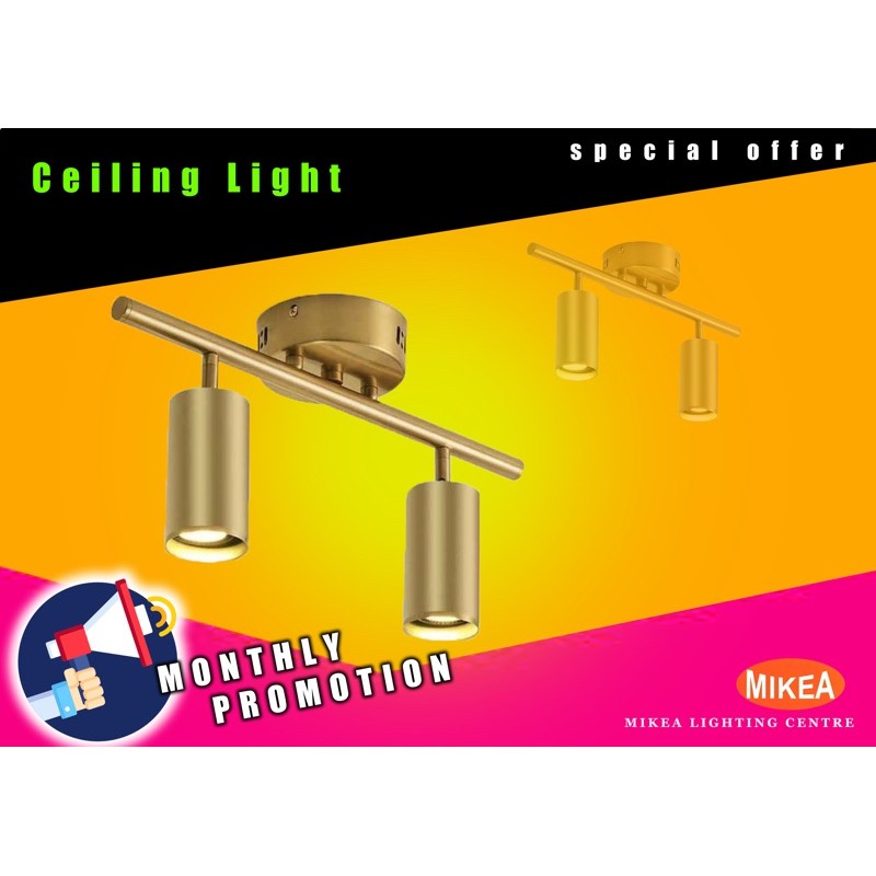 Led Modern Wall Ceiling Spotlights Antique Gold Long Swing Arm 2 3 4 5 Head Shopee Singapore