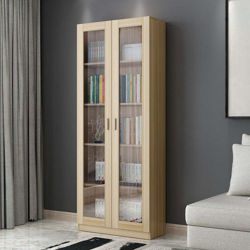 Combination Bookcase Simple Solid Wood File Cabinet With Lock Glass Door Locker Bookshelf Office Information Archive Cabinet Shopee Singapore