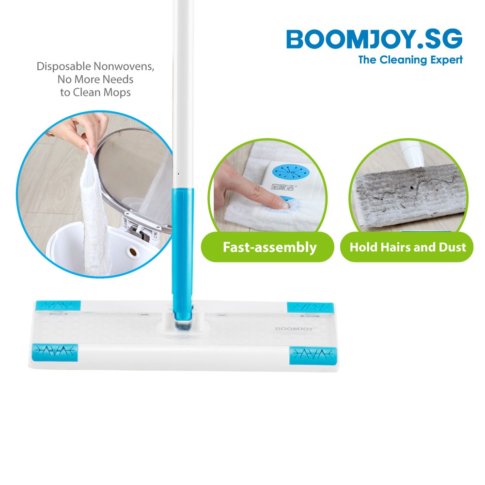 Boomjoy.sg N3 Non-woven Disposable Cloth Dust Cleaning Flat Mop 