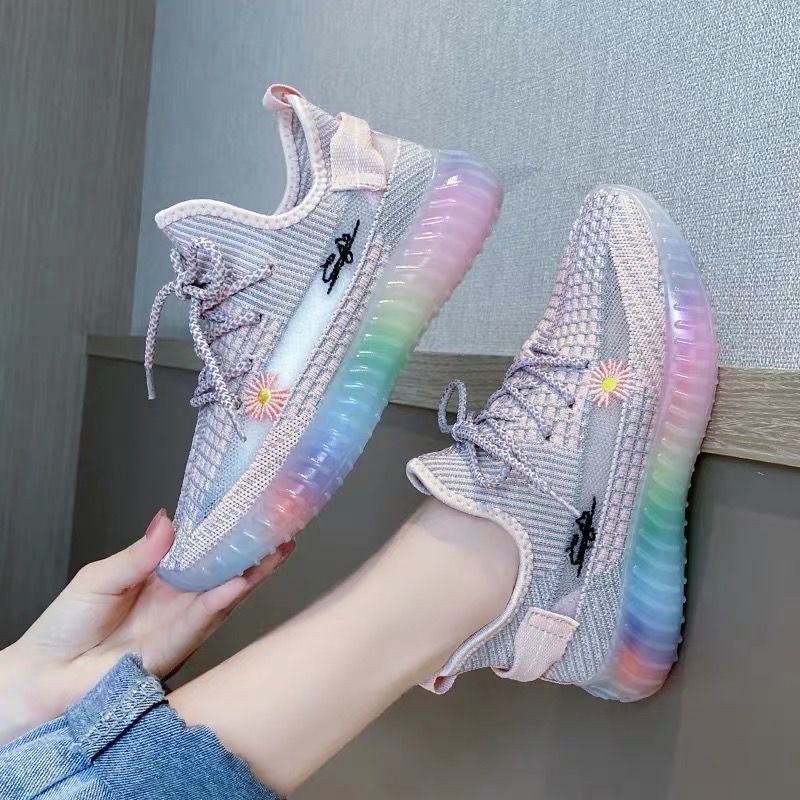 rainbow yeezy shoes