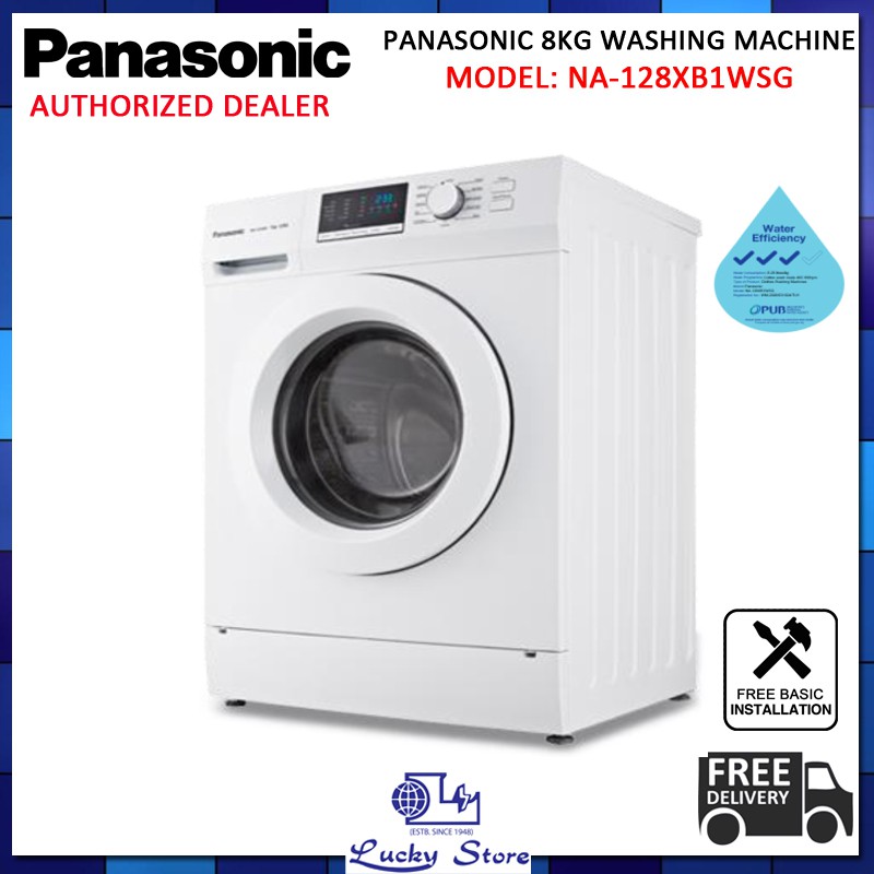 PANASONIC NA128XB1WSG 8KG FRONT LOAD WASHING MACHINE, 1200RPM, FREE