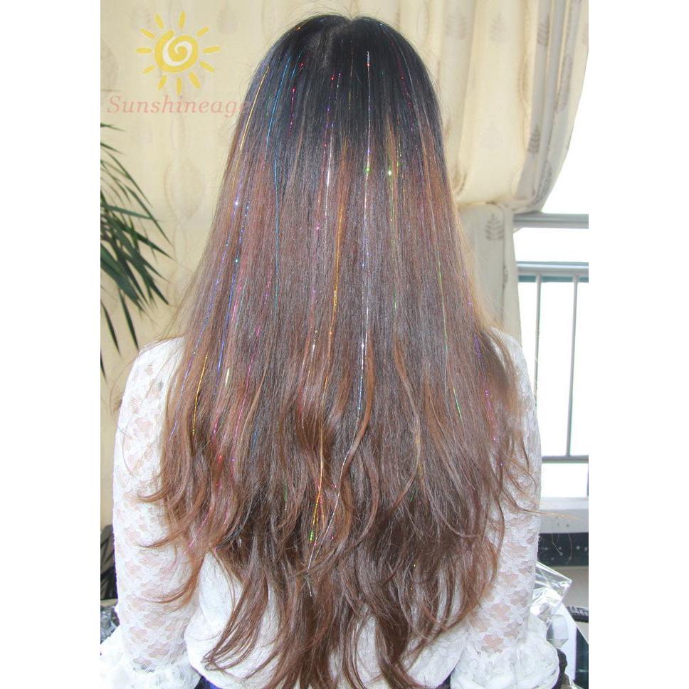 Image of thu nhỏ Lady Synthetic Hair Extensions -Glitter Tinsel Laser Straight Wig Multi-Colours #0