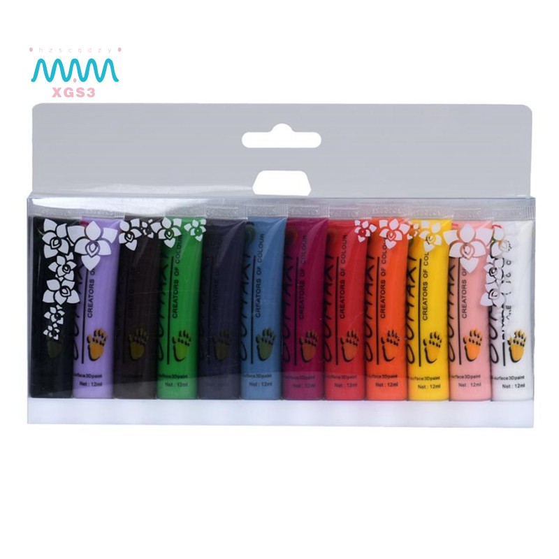 12ml Capacity 1 Set 12 Colors Painting Acrylic 3d Nail Art Paint Tube Draw Nail Art Tip Uv Gel High Quality Shopee Singapore