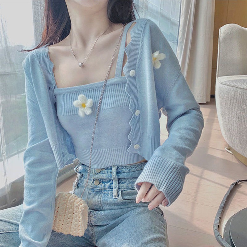 2 piece cardigan and top set