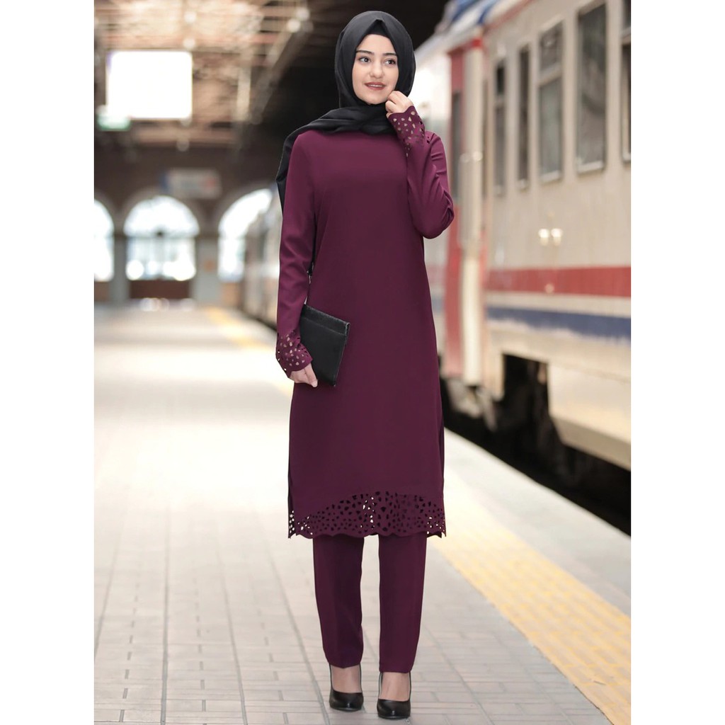 2 Piece Abaya Muslim Women Cusual Blouse Pants Set Kaftan Jilbab Arab Dress Robe Ebay
