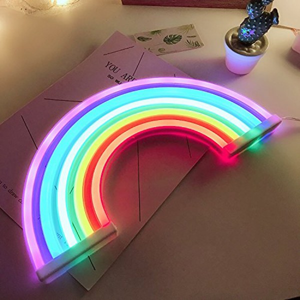 Light Your Life Cute Rainbow Neon Sign Led Rainbow Light Lamp For Dorm Decor Shopee Singapore