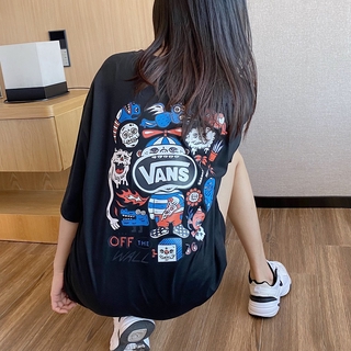 Image of Black Loose Student Short-sleeved T-shirt Women 2021 Summer Korean Couple Students Loose Mid-length Half-sleeved Tshirt Tops
