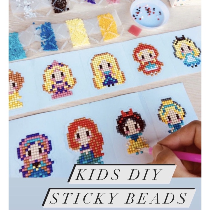 Kids DIY Sticky Beads Set / Diamond Sticker / Art Set /CRAFT/ Goodie